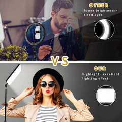 Video Fill Lamp Light Panel Photography Lighting LED 2700k-5700k EU Plug For Live Stream Photo Studio With Tripod Stand Long Arm